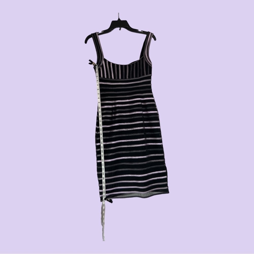 JS Collections Black Silver Lavender Wide Strap Cocktail Mini Dress Size 2 - Picture 2 of 10